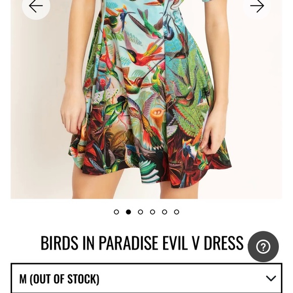 Blackmilk “BIRDS IN PARADISE EVIL V DRESS” Size Medium M NWT - Picture 3 of 14